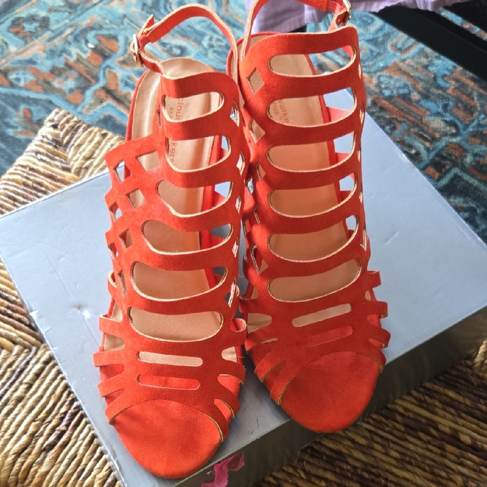 Elegant Orange Strappy Heels